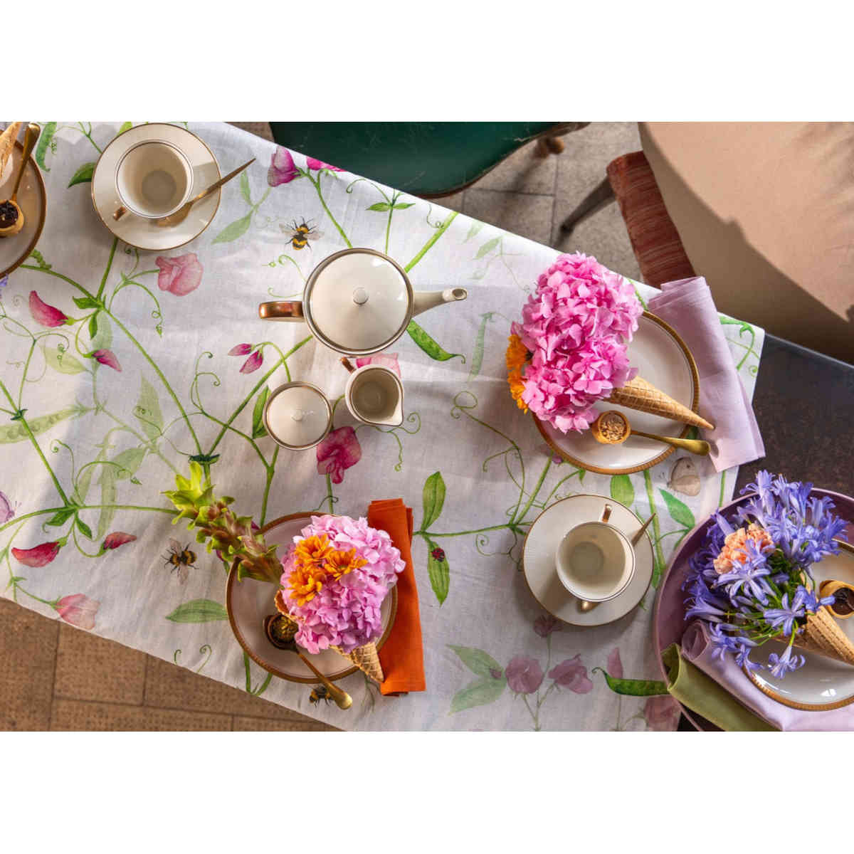 Tessitura Toscana Telerie Table Runner Petits Pois 45 x 170cm