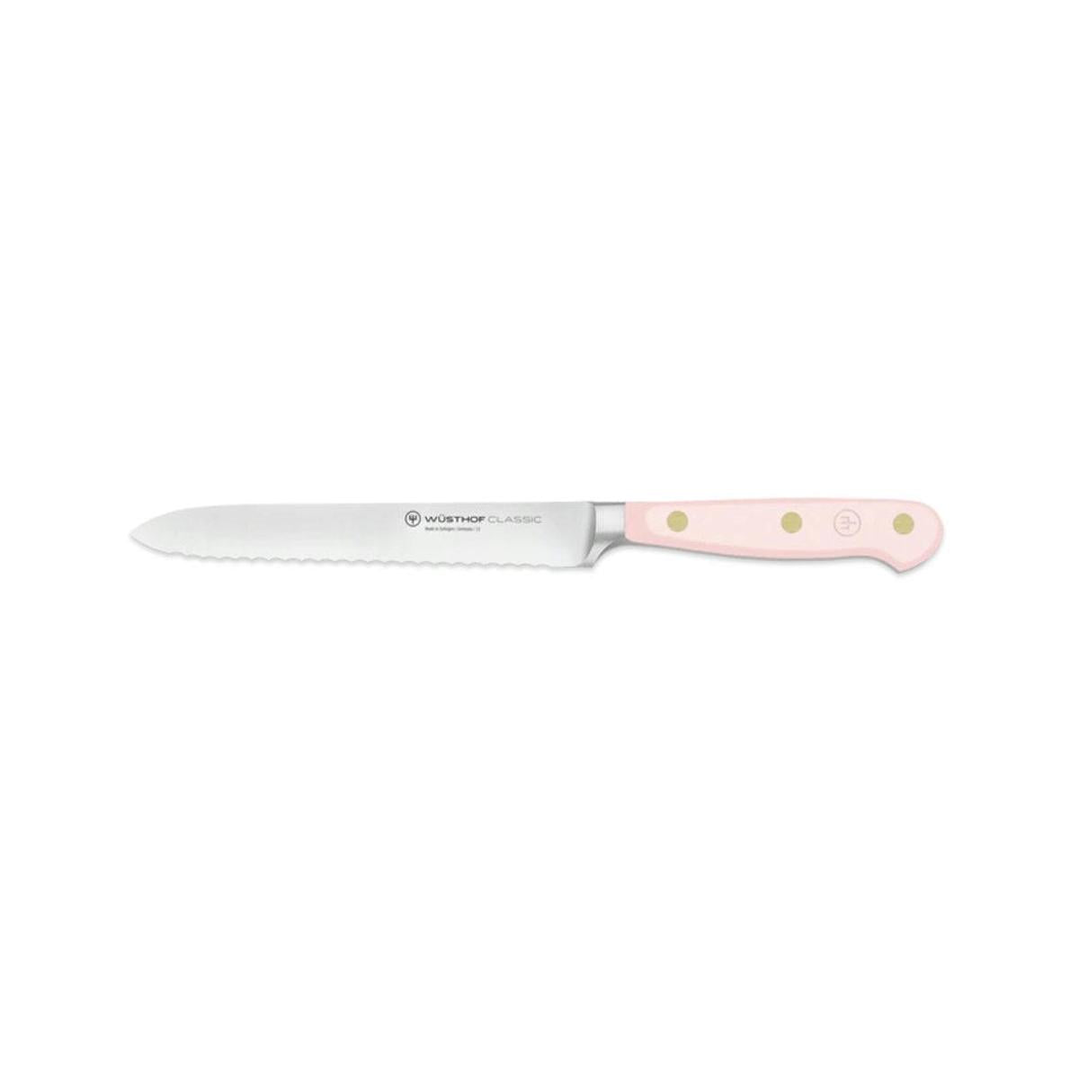 Wusthof Classic Colour Pink Himalayan Salt Serrated Utility Knife 14cm