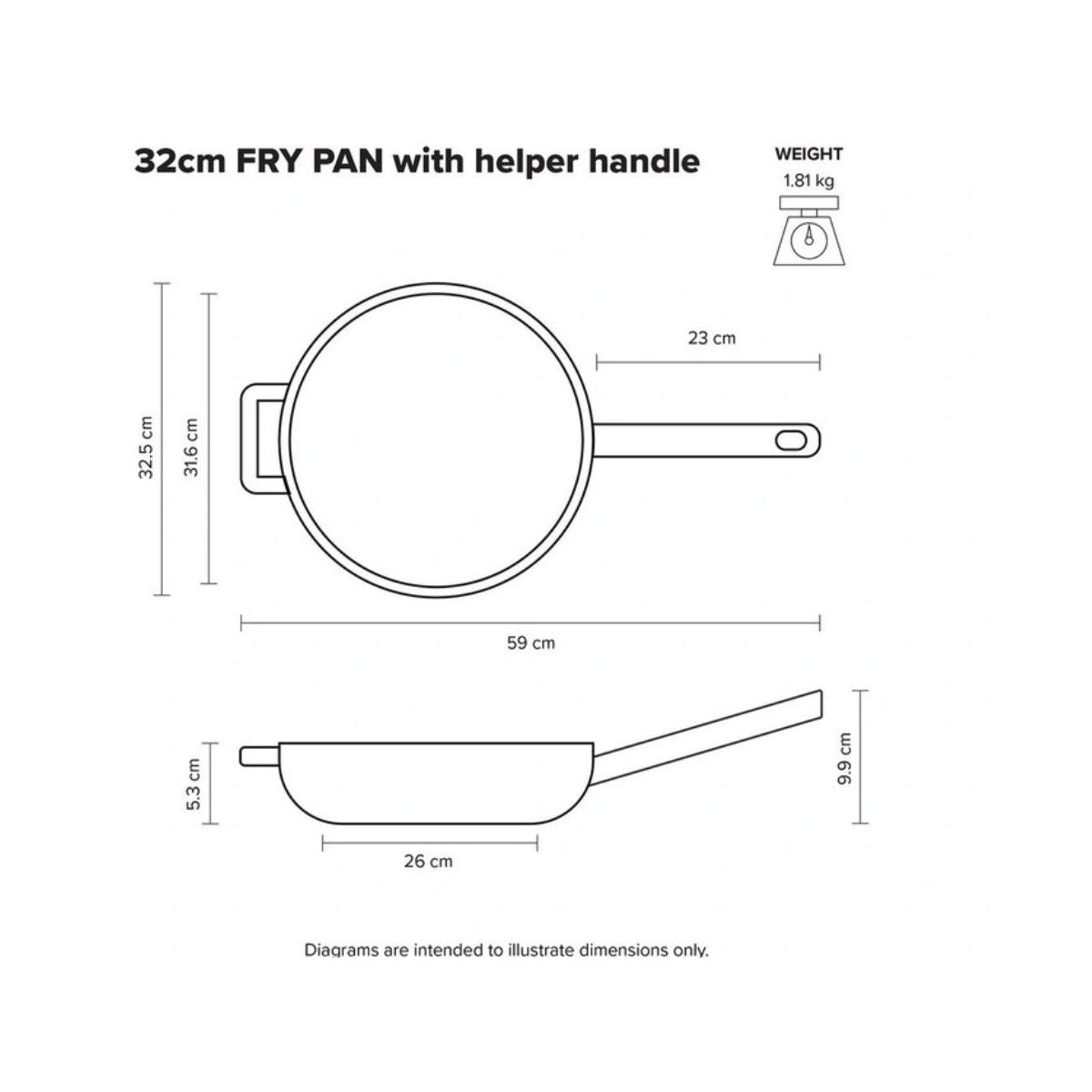 Scanpan Elektra Frypan with Helper Handle 32cm