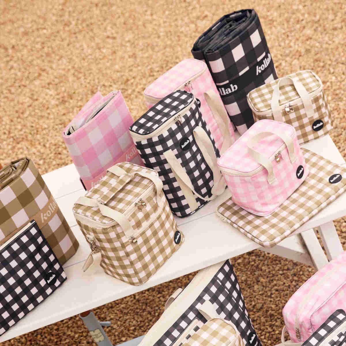 Kollab Lunch Bag Candy Pink Check | Minimax