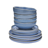 Casero Swirl Azure 12 Piece Dinner Set