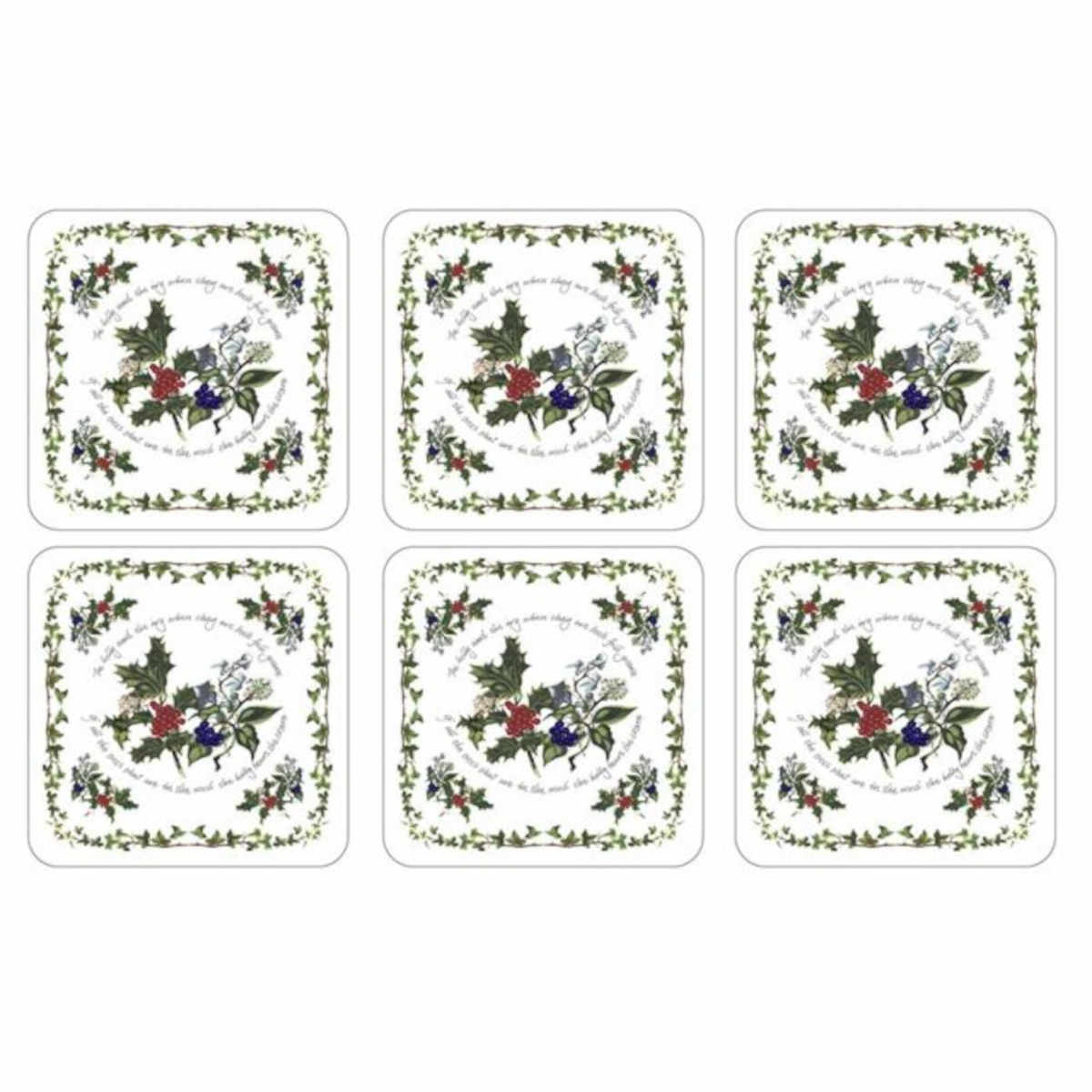 Portmeirion Holly & Ivy Coaster Set of 6 | Minimax