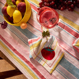 Kip&Co Bellissimo Stripe Embroidered Napkin 45cm Set of 4