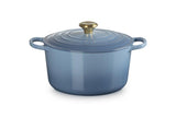 Le Creuset Cast Iron Deep Round Casserole Chambray 26cm (6.3L) | Minimax