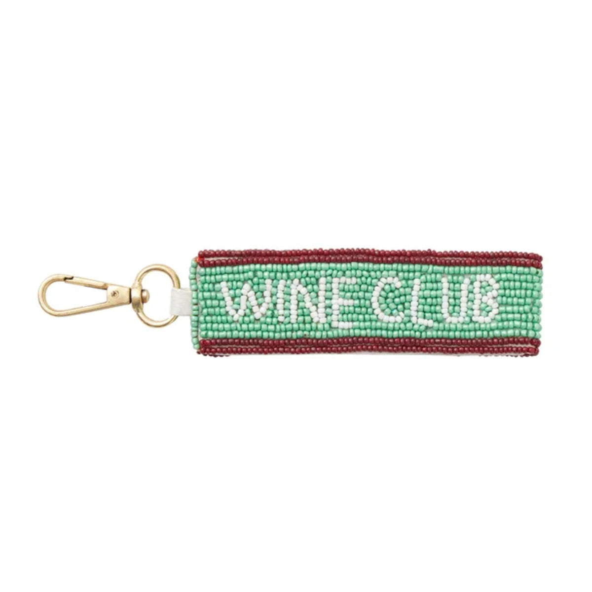 Coast to Coast Home Wine Club Beaded Keyring Mint 3x17cm