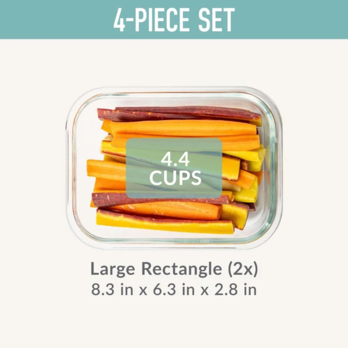 Bentgo Rectangle Glass Food Storage Set 4 Piece
