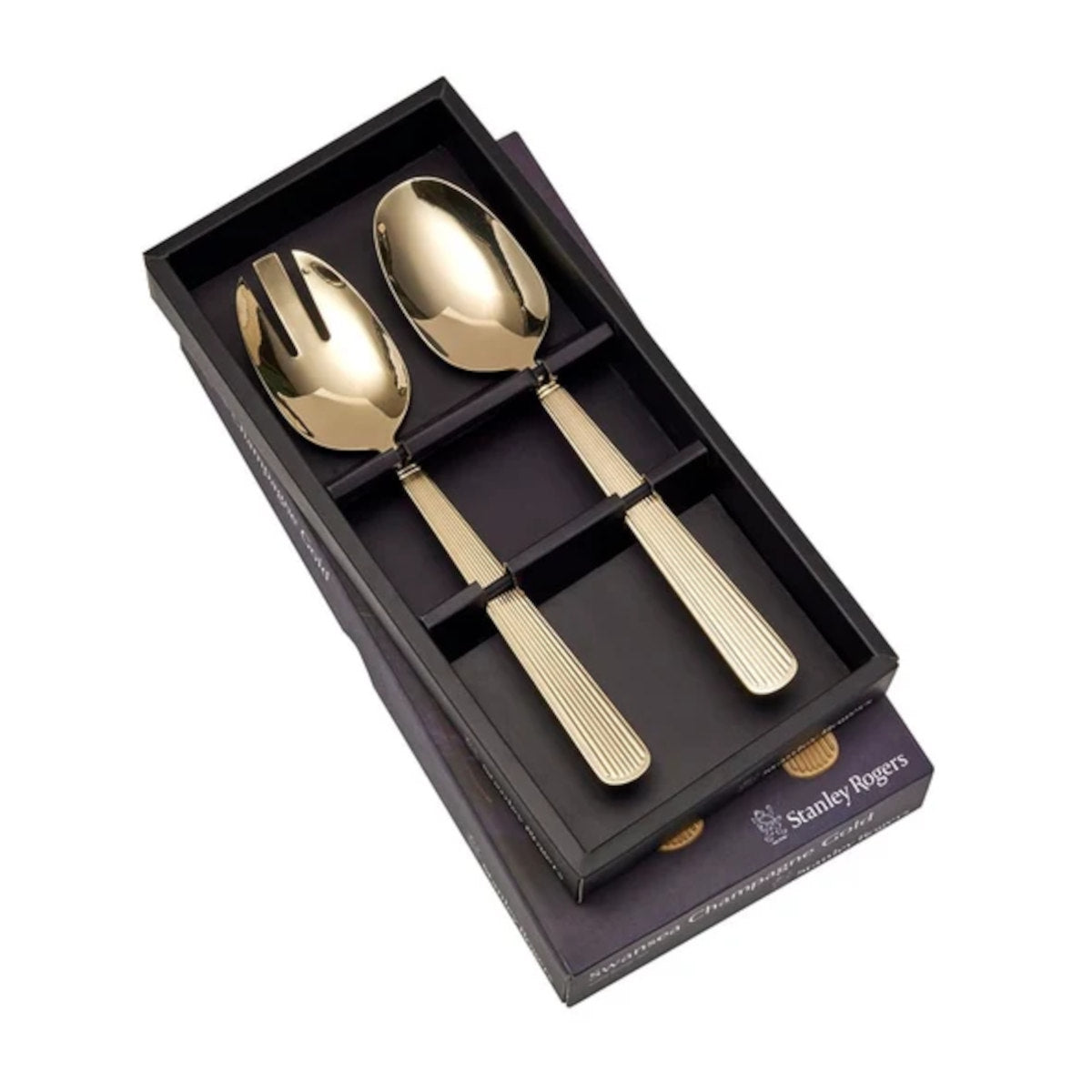 Stanley Rogers Swansea Salad Servers Champagne Gold 2 Piece Set