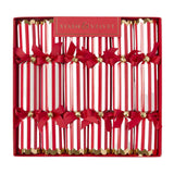 Vixen & Velvet Candy Cane Stripe Cracker  Red/White Set of 6 | Minimax