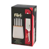 Furi Stone Knife Block Set Snow Terrazzo 6 Piece