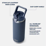 YETI Rambler Water Bottle with Straw Cap Pampa Green 769ml