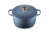 Le Creuset Cast Iron Deep Round Casserole Chambray 26cm (6.3L) | Minimax