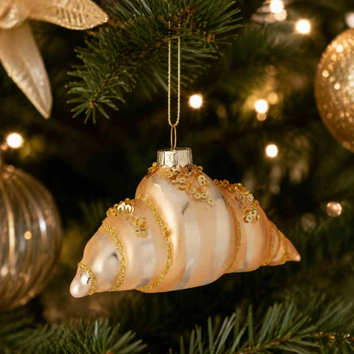 Gala Croissant Ornament Glass 10x5.5cm | Minimax