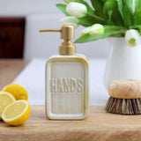 Elemental Hands Ceramic Soap Dispenser Ivory 8.5x18cm | Minimax
