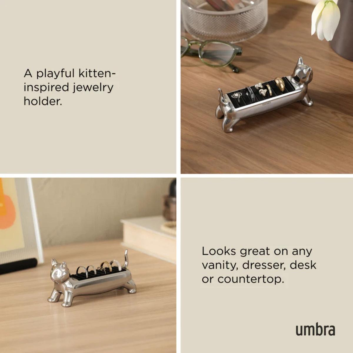 Umbra Ali Cat Ring Holder Chrome | Minimax