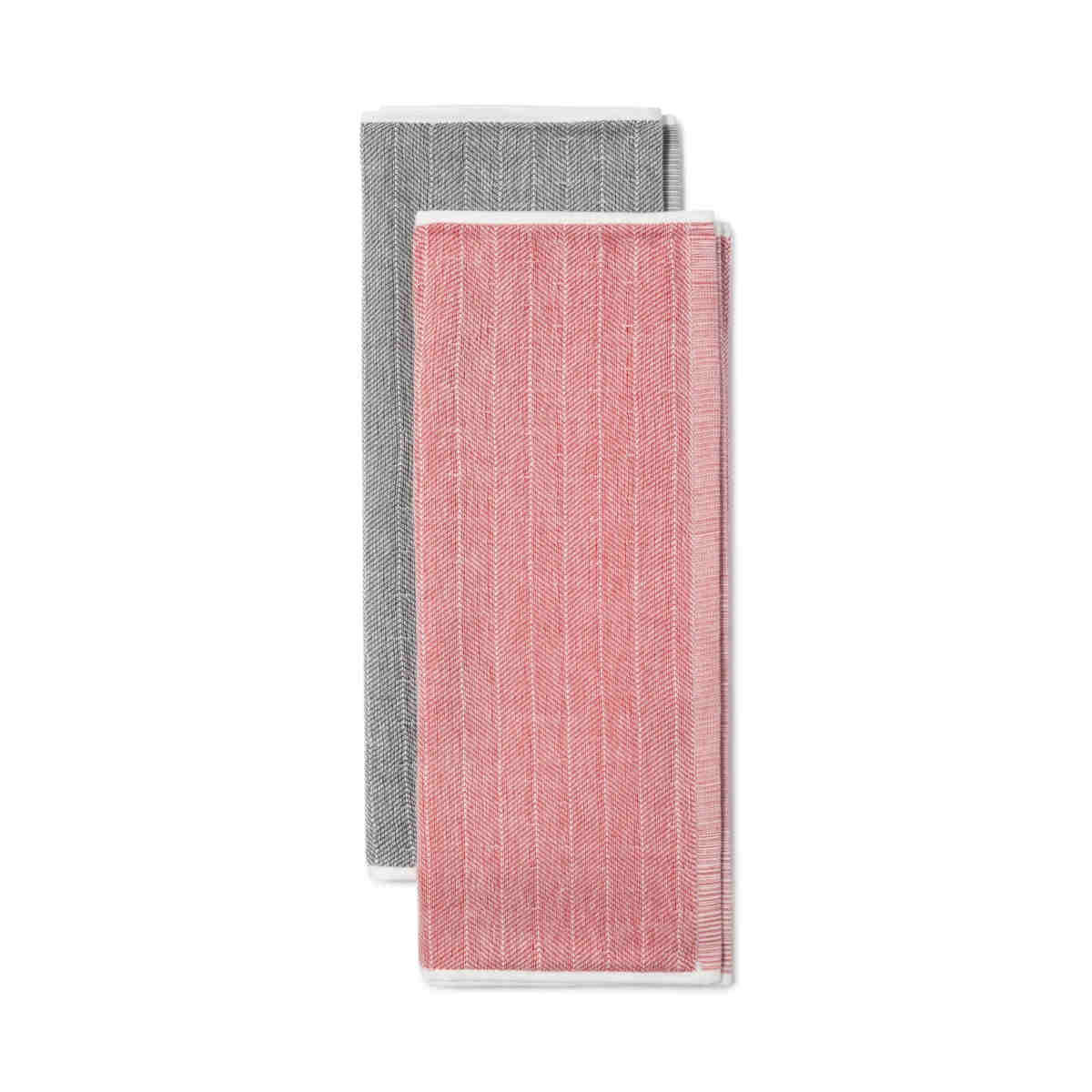 KitchenAid Tea Towel Empire Red and Charcoal Grey Set of 2 | Minimax