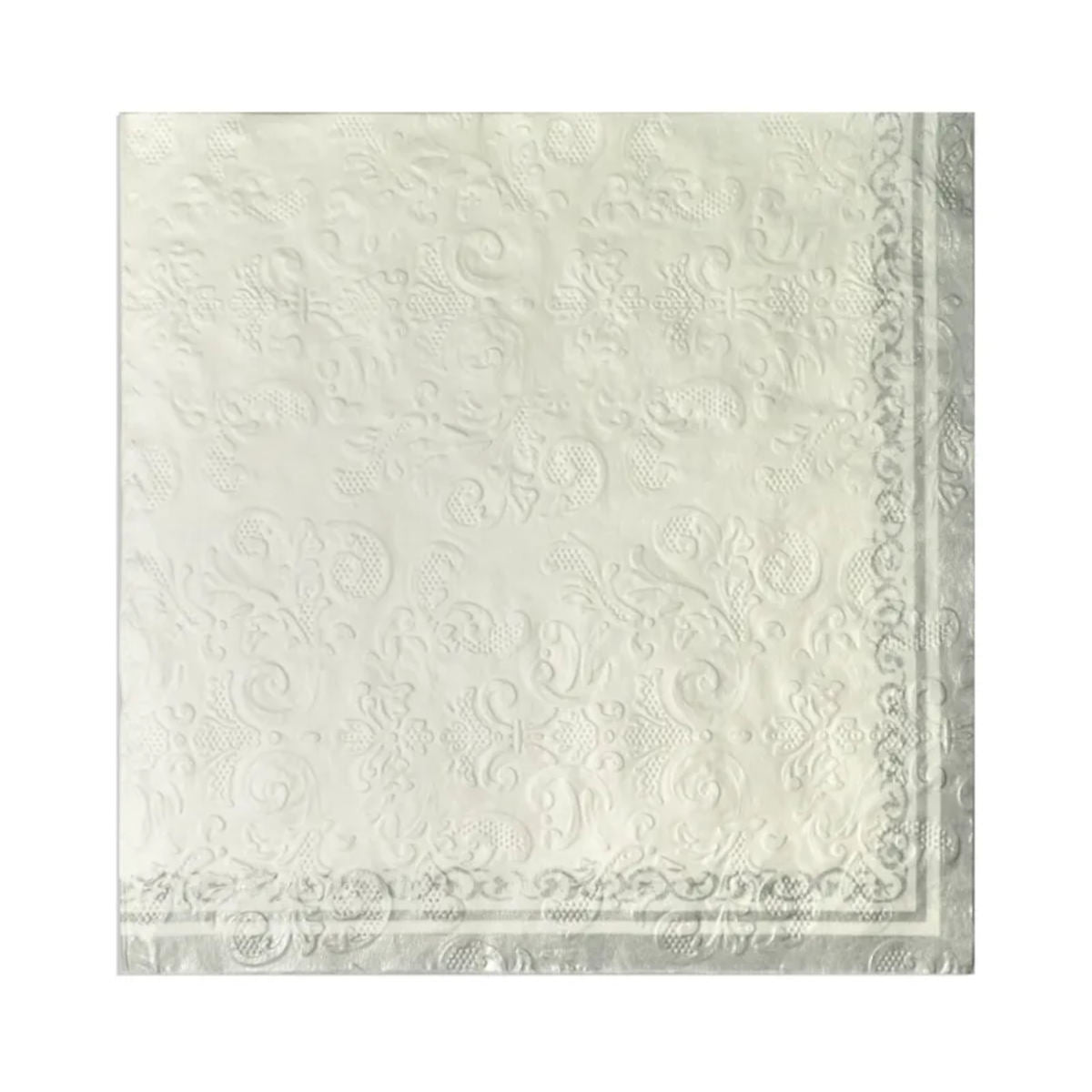 Assemble Embossed Napkin Silver/White 3 Ply 33cm (Pack of 20) | Minimax