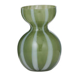 Coast to Coast Bobbi Glass Vase Stripe Olive/White 13x18cm | Minimax