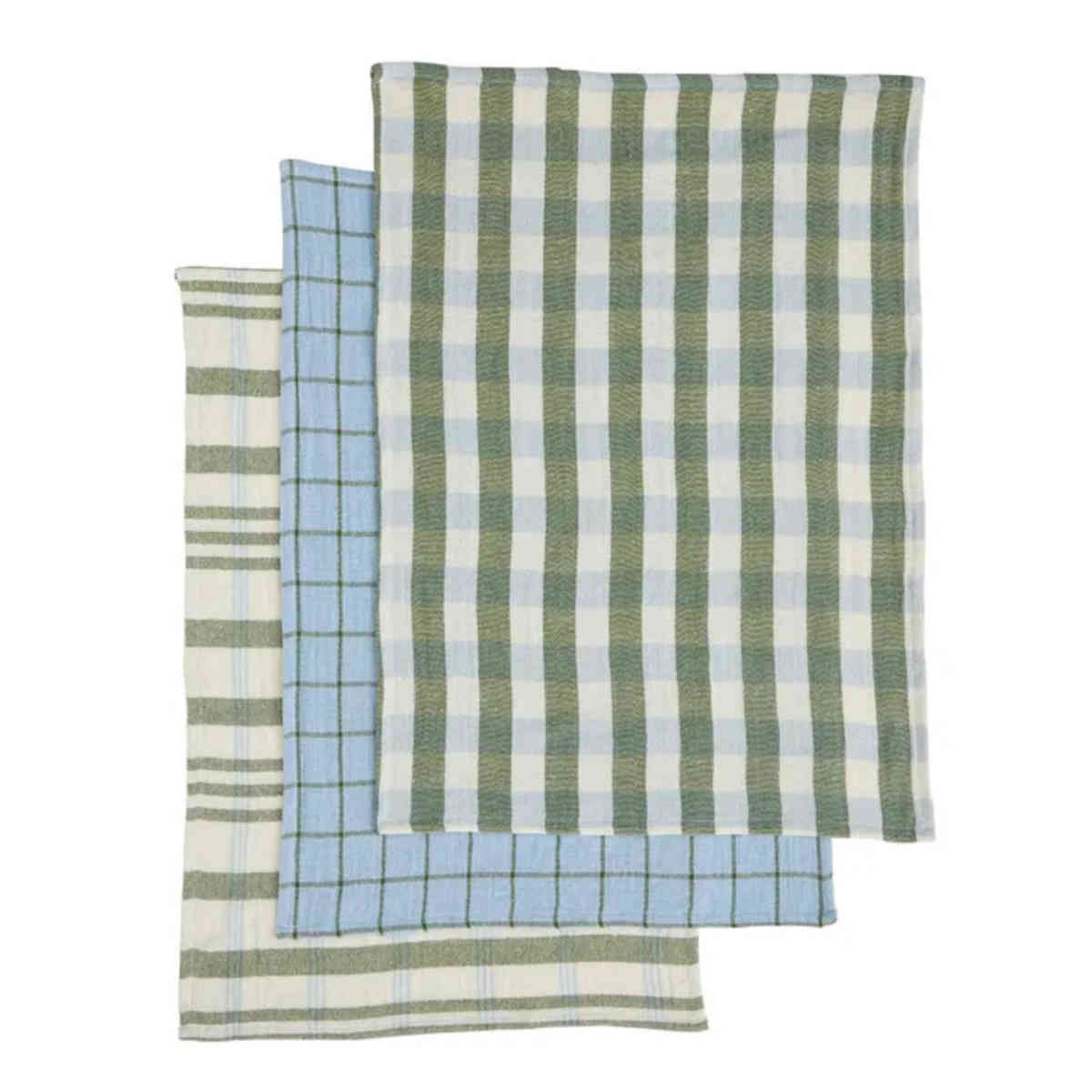 Assemble Kit Recycled Cotton Tea Towel Olive 50x70cm (Set of 3) | Minimax