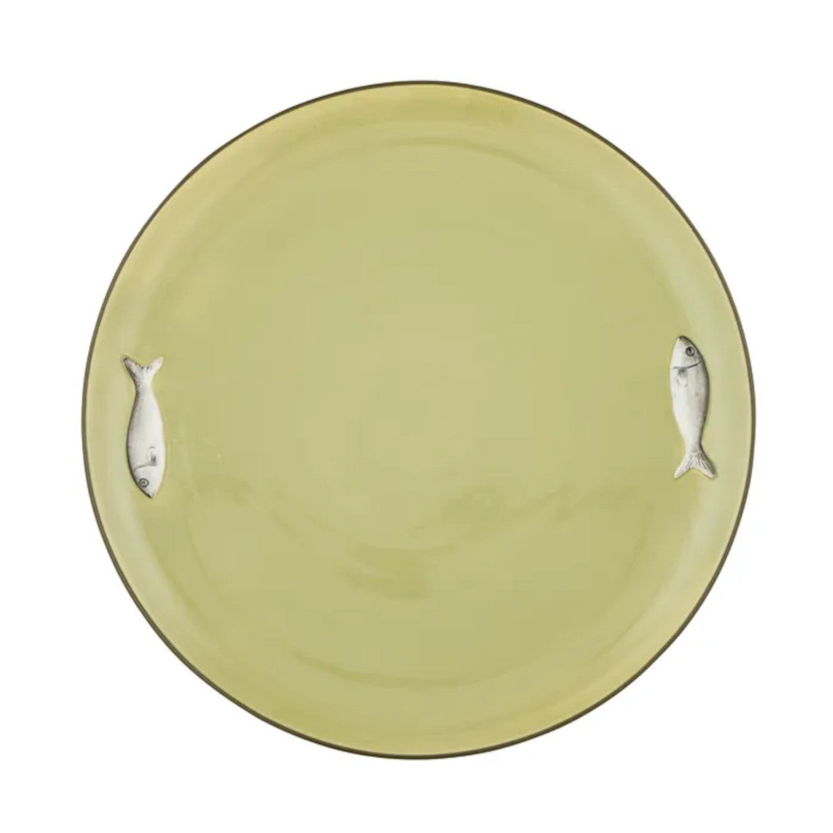 Assemble Porto Round Ceramic Platter Olive 35cm