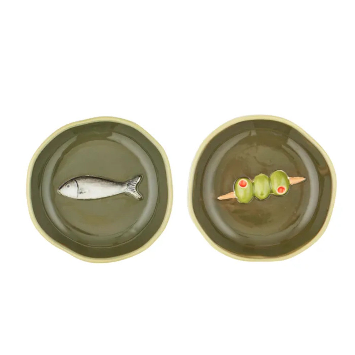Assemble Porto Olive Ceramic Dish Assorted 10 x 2.5cm