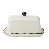 Assemble Winslow Ceramic Butter Dish Ivory/Black 20x11x9cm