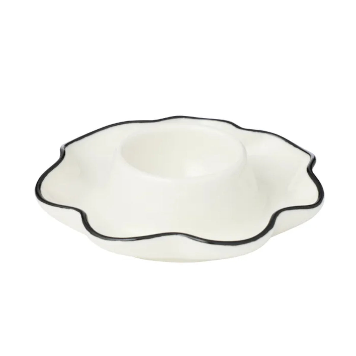 Assemble Winslow Ceramic Egg Cup Ivory/Black 11x3cm | Minimax
