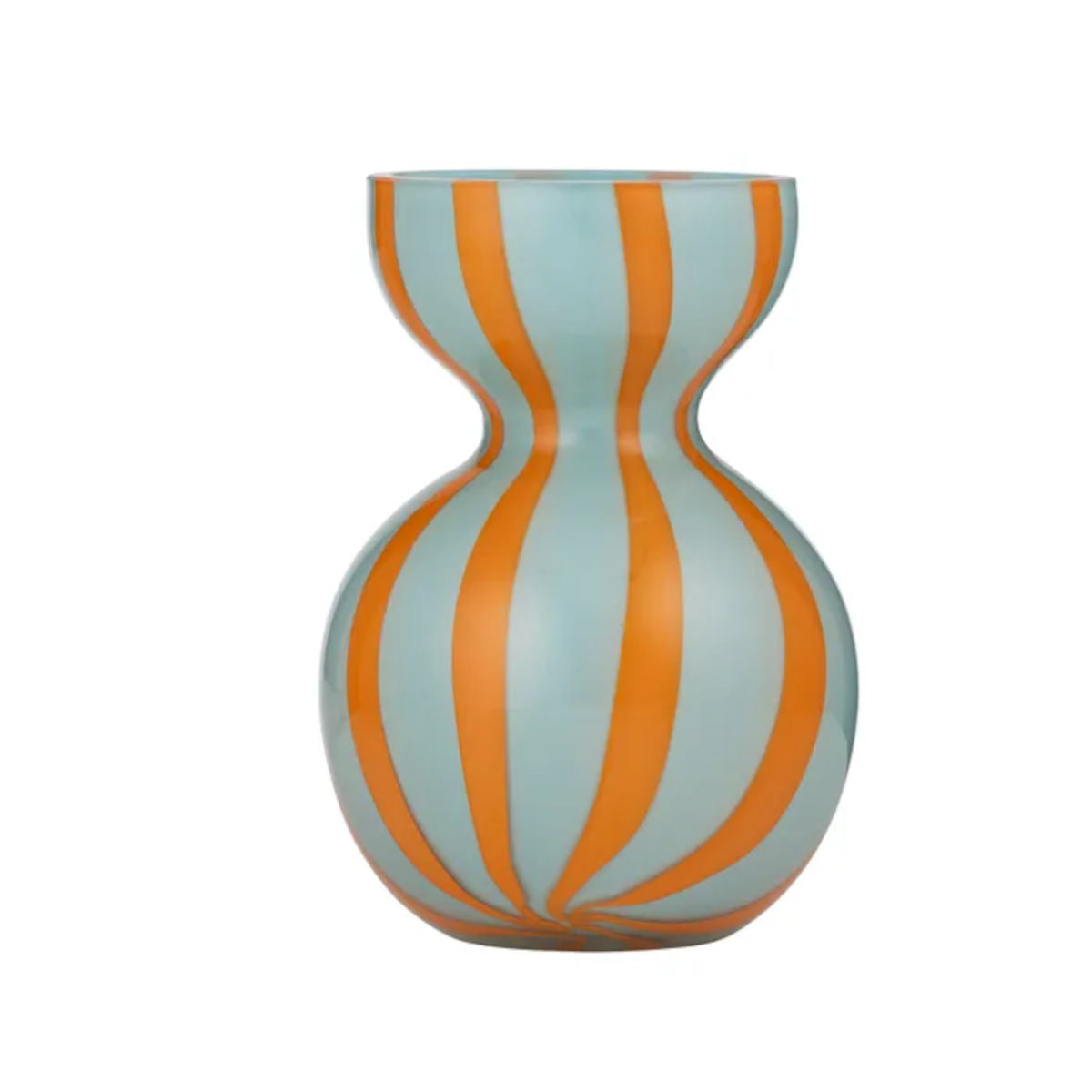Coast to Coast Bobbi Stripe Glass Vase Blue/Orange 13x18cm | Minimax