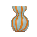Coast to Coast Bobbi Stripe Glass Vase Blue/Orange 13x18cm | Minimax