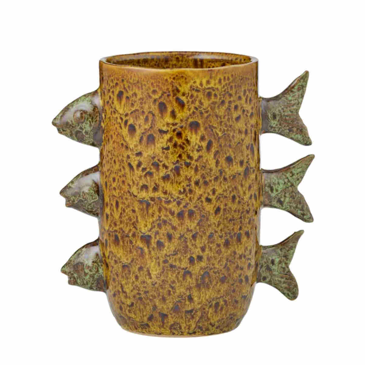 Coast to Coast Pescado Olive Fish Ceramic Vase 23x13x22cm | Minimax