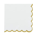 Assemble Halcyon Napkin White/Gold 3 Ply 33cm (Pack of 20) | Minimax