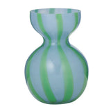 Coast to Coast Bobbi Stripe Glass Vase Sky/Green 13x18cm | Minimax