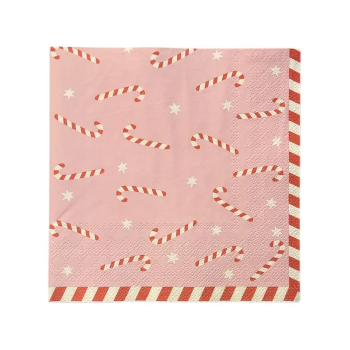 Gala Candy Cane Napkin Pink 3ply 33cm (Pack of 20) | Minimax