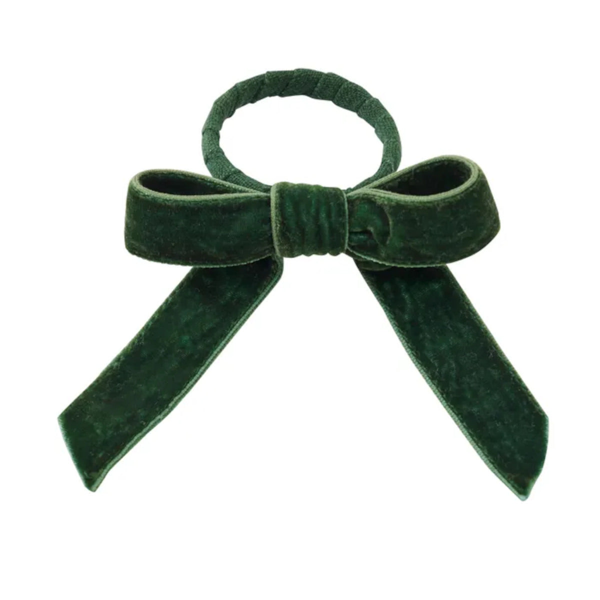 Gala Velvet Bow Napkin Ring Metal/Fabric Green 12cm | Minimax