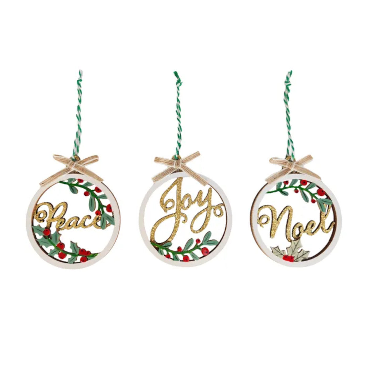 Gala Festive Orna Wood White/Gold 28x2x10cm (Set of 6) | Minimax