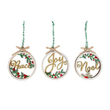 Gala Festive Orna Wood White/Gold 28x2x10cm (Set of 6) | Minimax