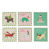 Gala Holiday Dogs Ceramic Coaster Assorted 10cm (Price per item) | Minimax