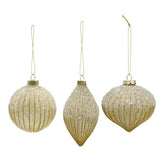 Gala Beaded Bauble Glass Gold 3 Assorted 10cm (Price per item) | Minimax