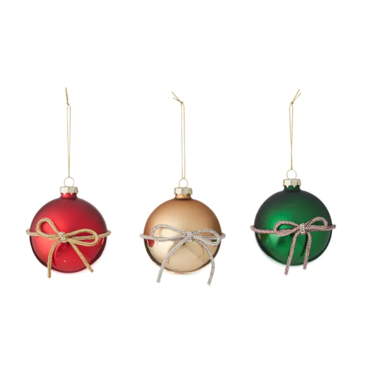Gala Bow Wrapped Bauble Glass Multicolor Assorted 8cm (Price per item) | Minimax