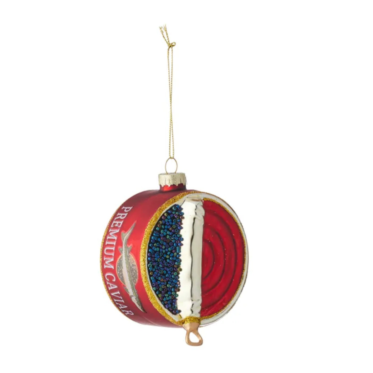 Gala Black Caviar Ornament Glass Red/Black 8.5cm | Minimax
