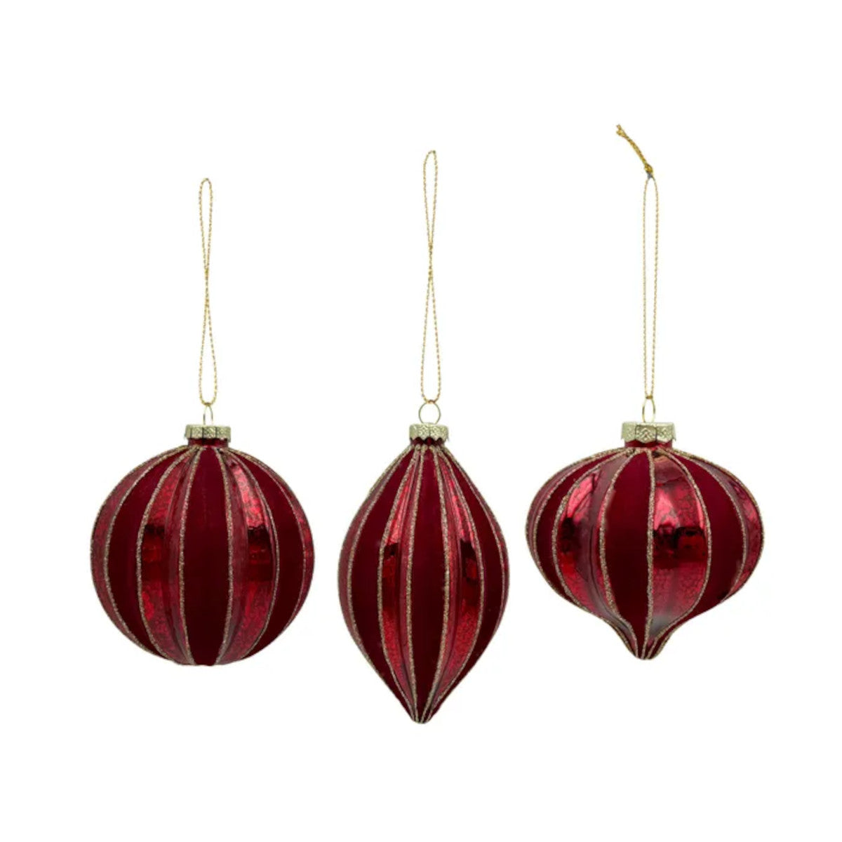 Gala Festive Bauble Glass Red 3 Assorted 8cm (Price per item) | Minimax