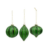 Festive Bauble Glass Green 3 Assorted 8cm (Price per item) | Minimax