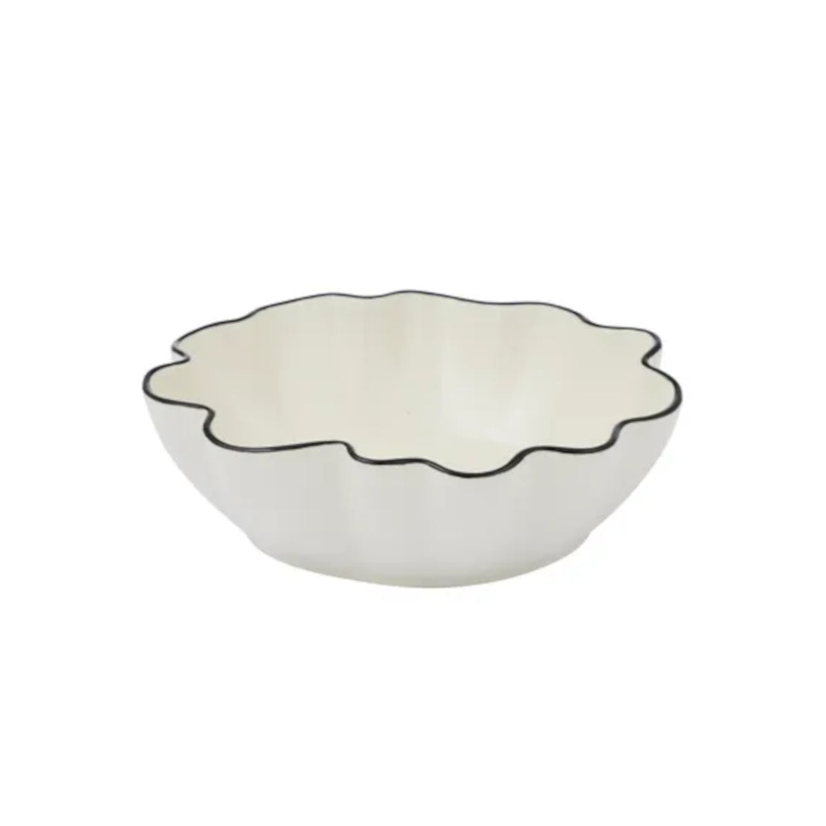 Winslow Ceramic Bowl Ivory & Black 24 x 6cm | Minimax