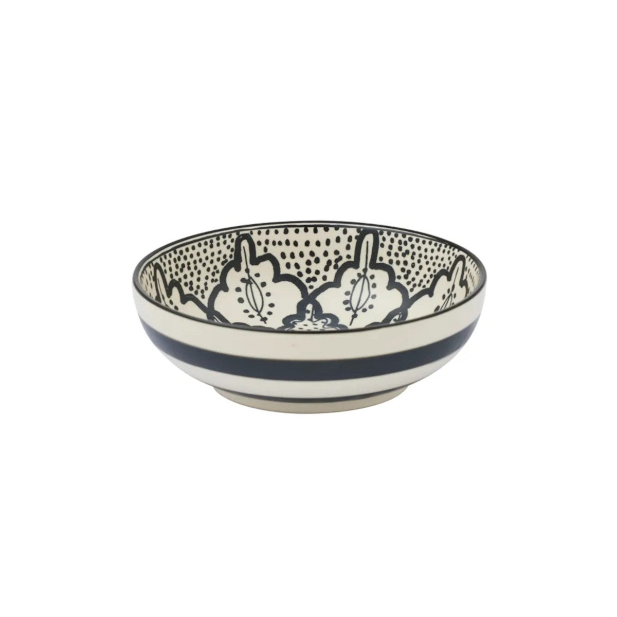 Assemble Aleah Ceramic Bowl Black & White 14cm