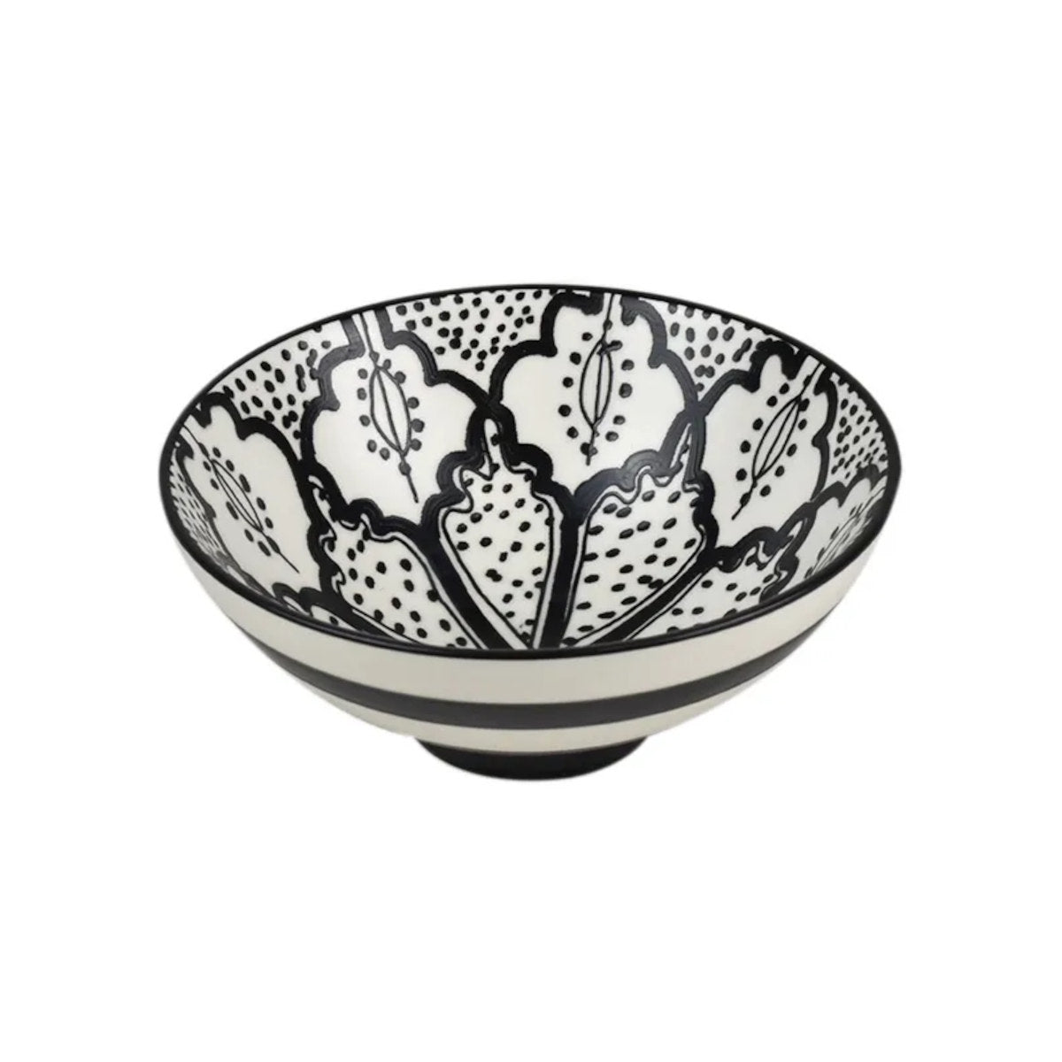Aleah Ceramic Bowl Black & White  12 x 12 x 5cm | Minimax