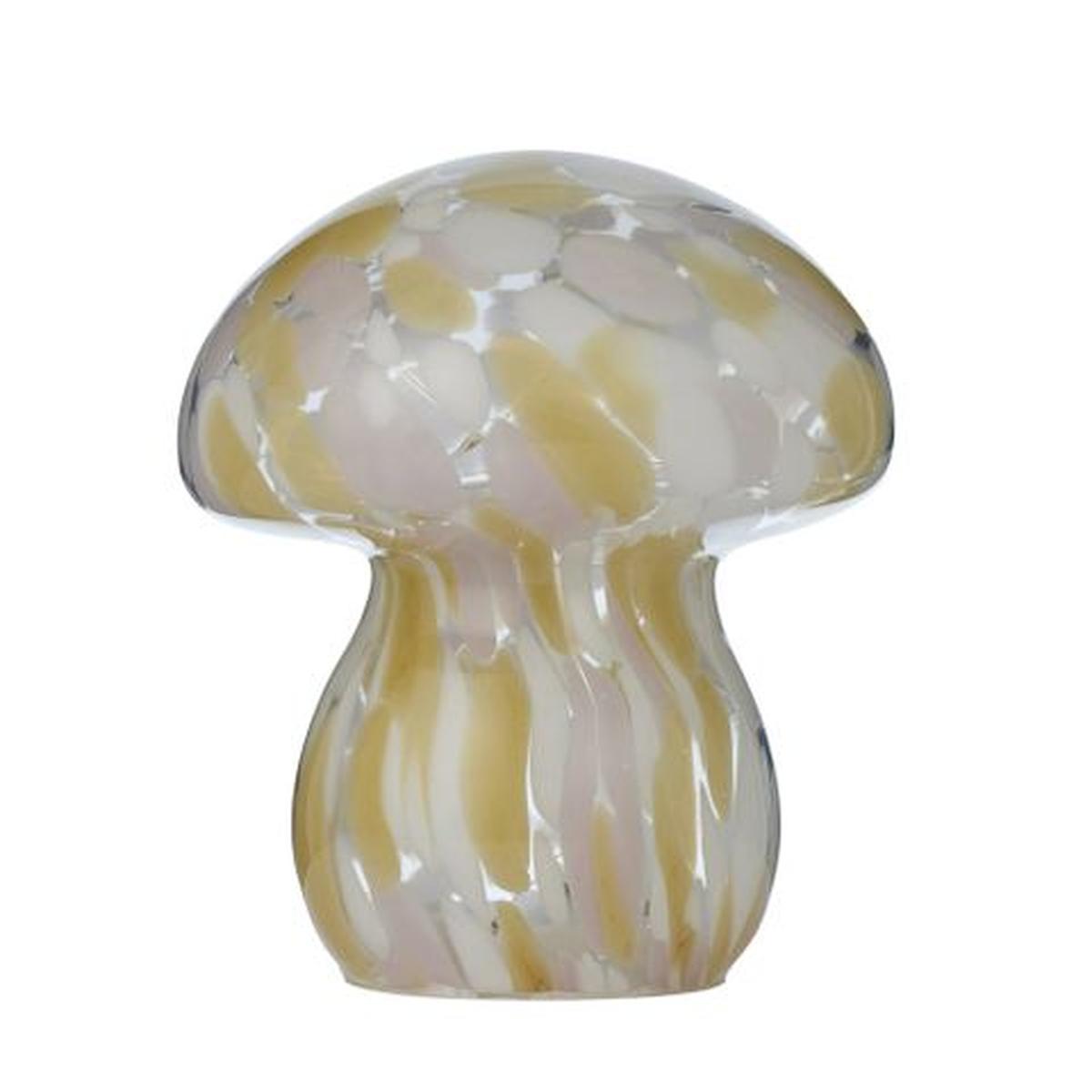 Coast To Coast Home Mushroom Glass LED Lamp Pink/Amber 16cm