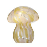 Mushroom Glass LED Lamp Pink/Amber 16cm