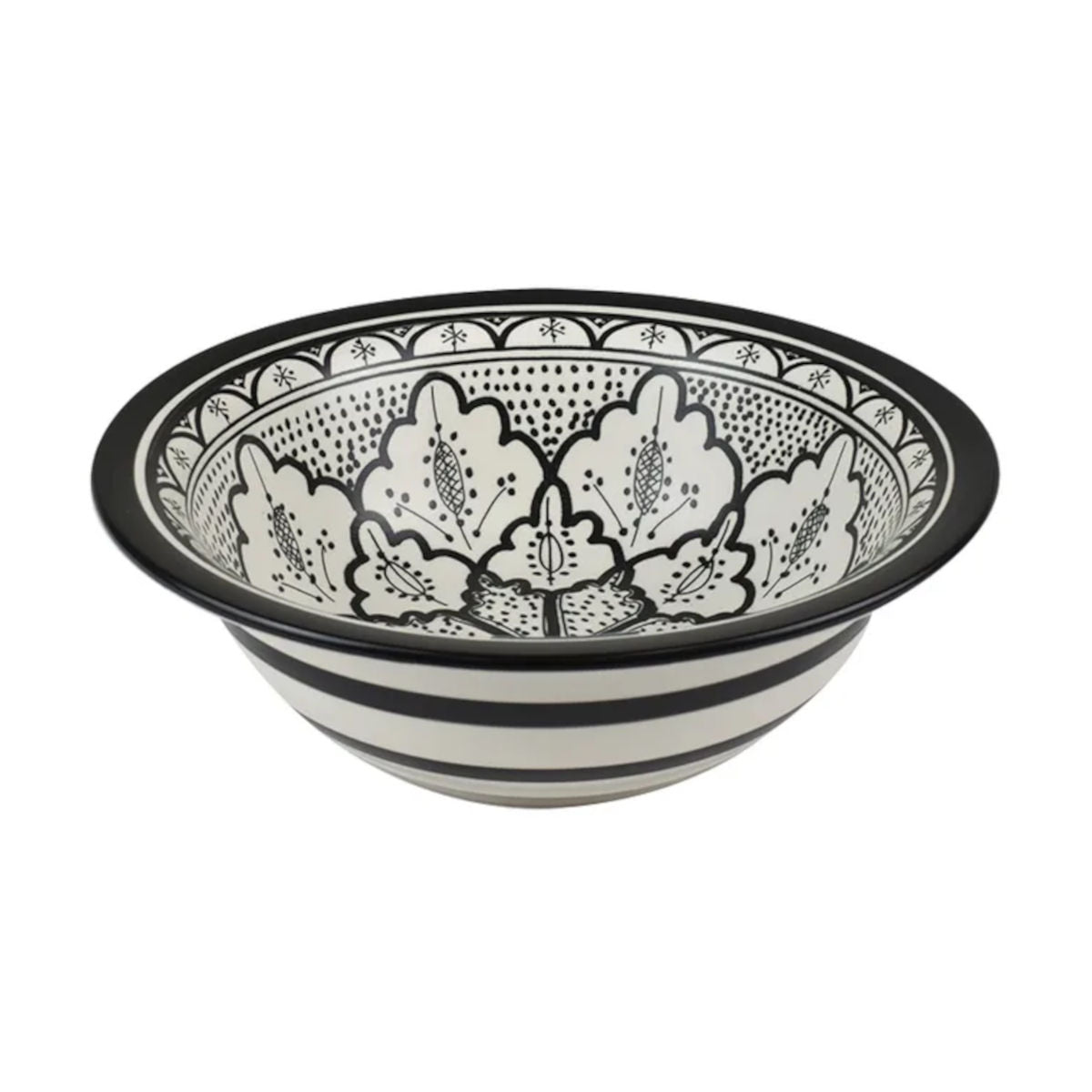 Aleah Ceramic Bowl Black/White 28.5  ×  28.5  ×  9 cm | Minimax