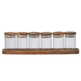 Assemble Bosco Glass/Wood Spice Set  7pc 34x7x10cm | Minimax