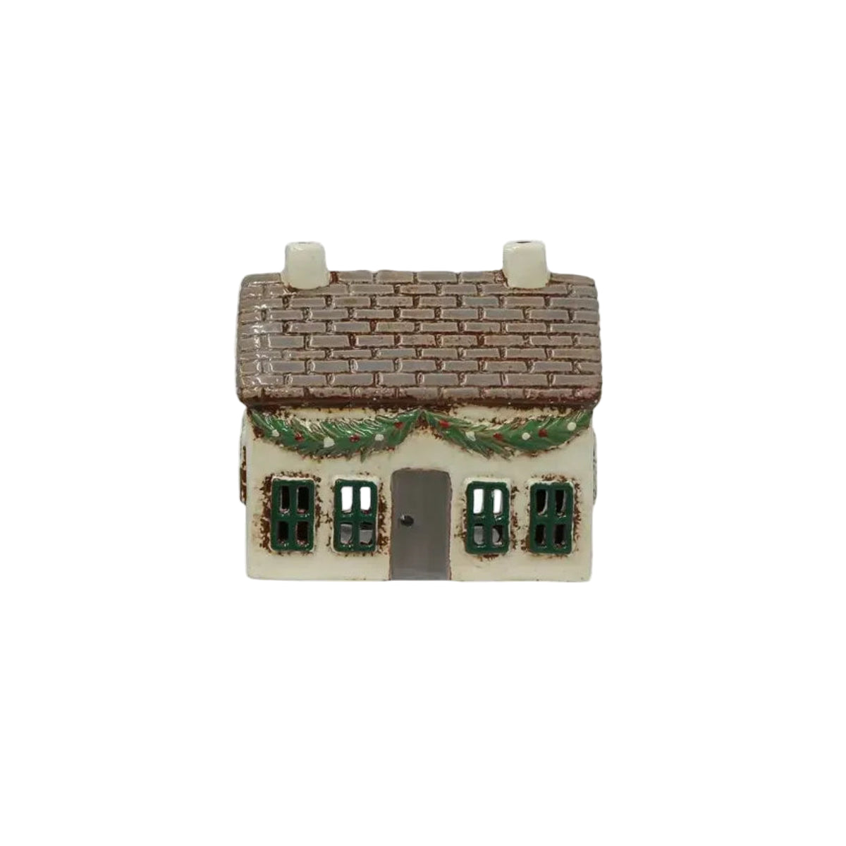 French Country Tea Light Cottage Stone 14x7x15cm