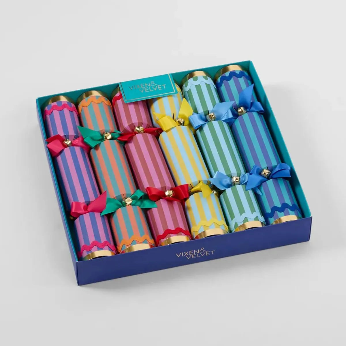 Vixen & Velvet La Dolce Vita Crackers Multi Stripe Set of 6 | Minimax